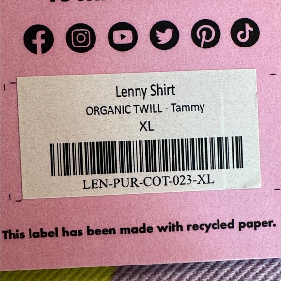 NWT Lucy & Yak Lenny Shirt Organic Twill Purple Yellow Size XL - Picture 9 of 13